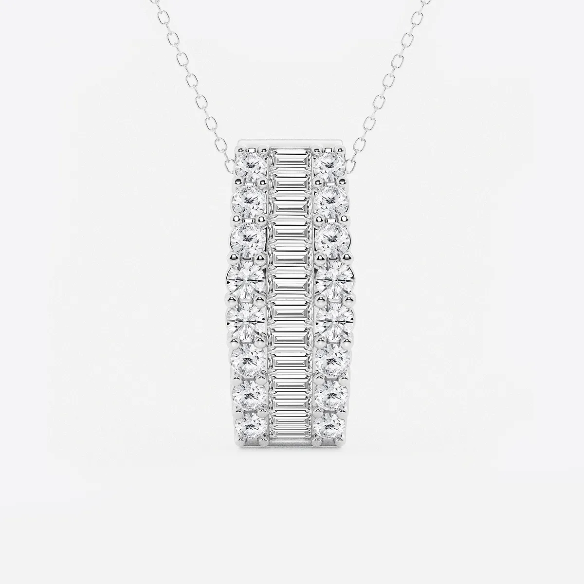 and Lab Grown Diamond Pendant with Adjustable Chain