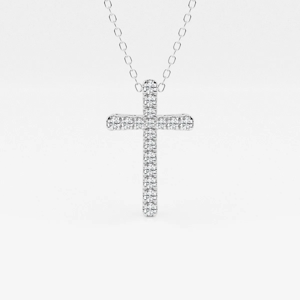 Lab Grown Diamond French Pave Cross Pendant