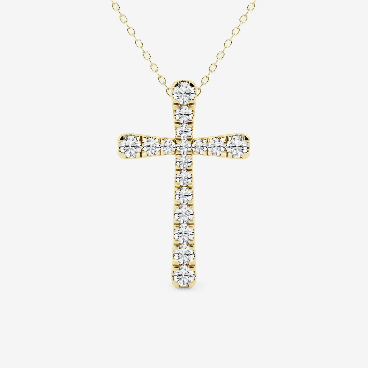 Lab Grown Diamond French Pave Cross Pendant