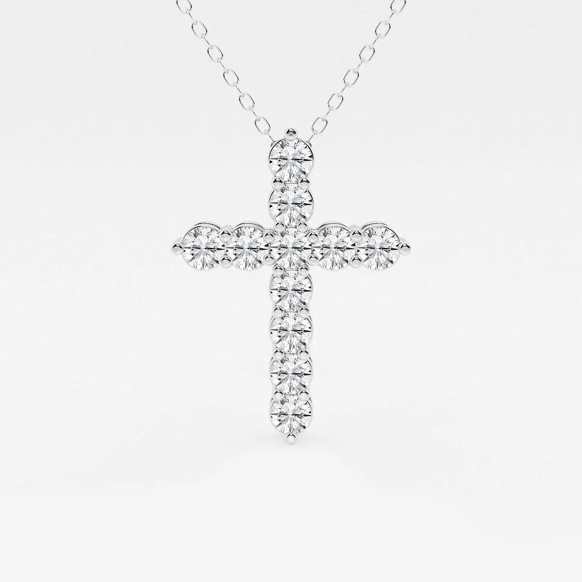 Lab Grown Diamond Shared Prong Cross Pendant