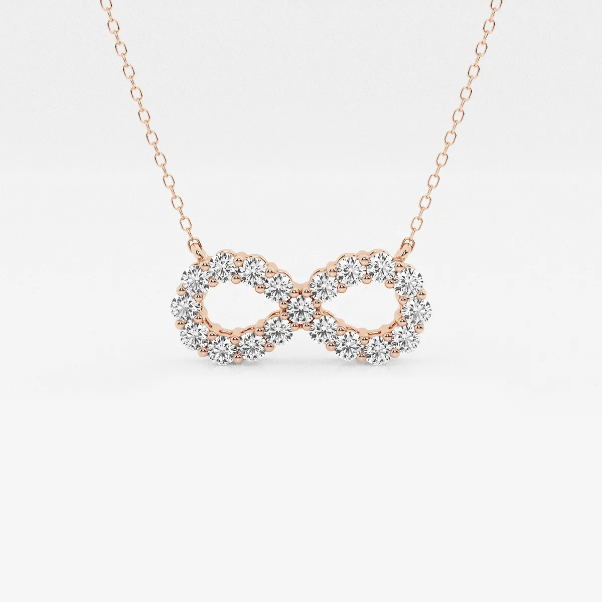 Lab Grown Diamond Infinity Pendant with Adjustable Chain