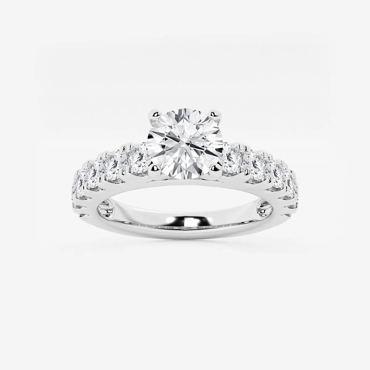 Julia Lab Grown Diamond Engagement Ring with Split Prong Side Accents, E