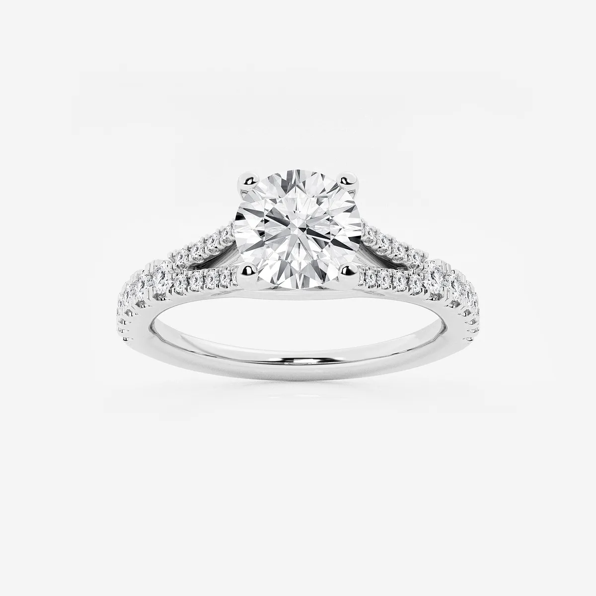 Nirvana 8 Lab Grown Diamond Split Shank Engagement Ring, E