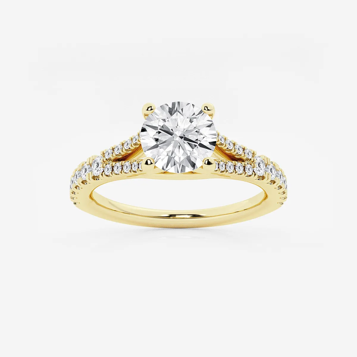Nirvana 1 Elongated Lab Grown Diamond Split Shank Engagement Ring, E