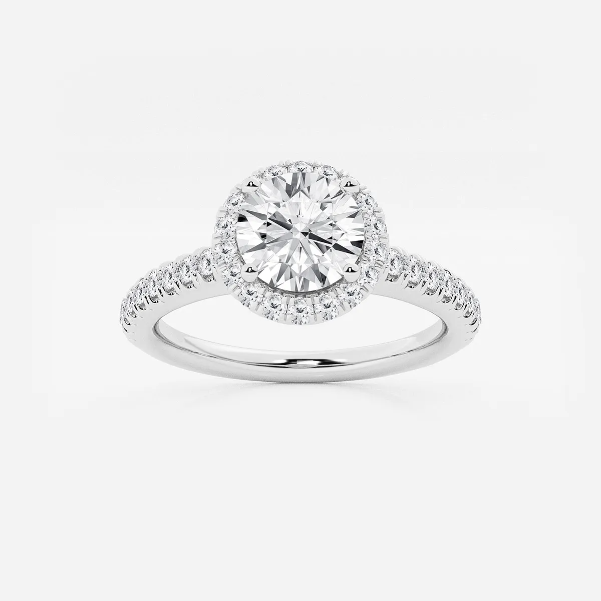 Moonlight 2 Lab Grown Diamond V-Prong Halo Engagement Ring, E