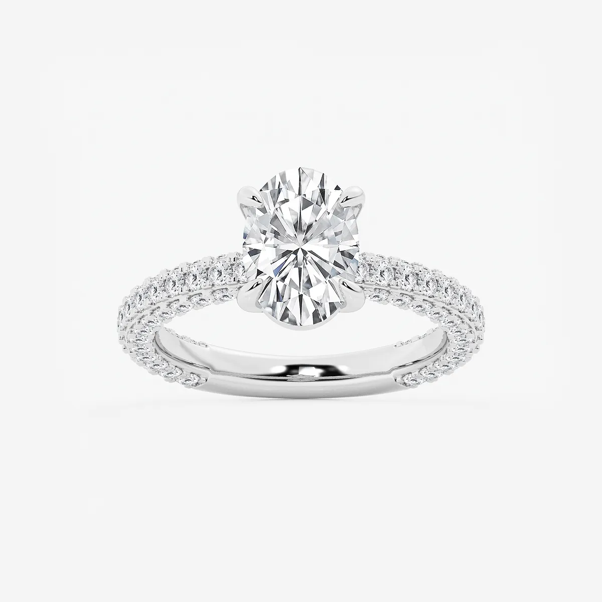 Kiera Lab Grown Diamond Profile Side Stone Engagement Ring, E