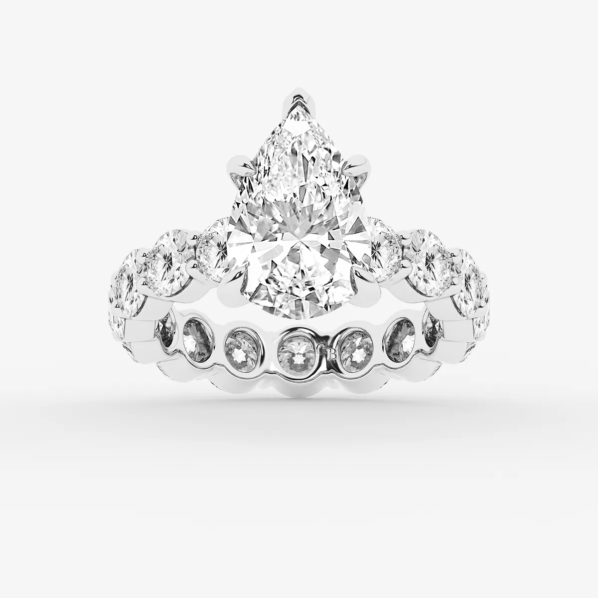 Yena 8 Lab Grown Diamond Hidden Halo Eternity Engagement Ring, E