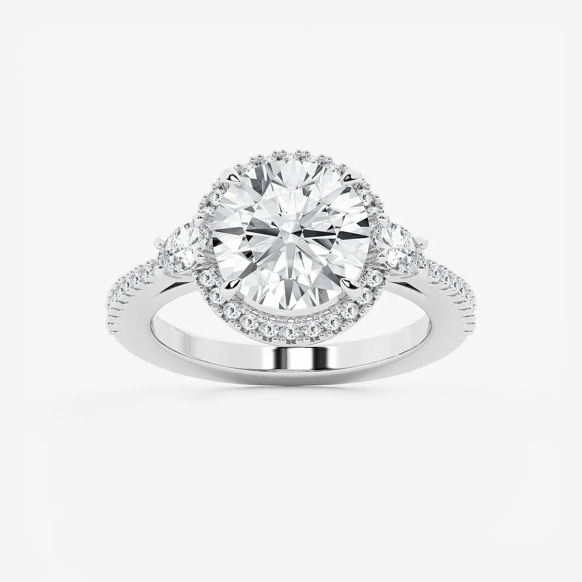 Sunlight Lab Grown Diamond Halo Engagement Ring, E