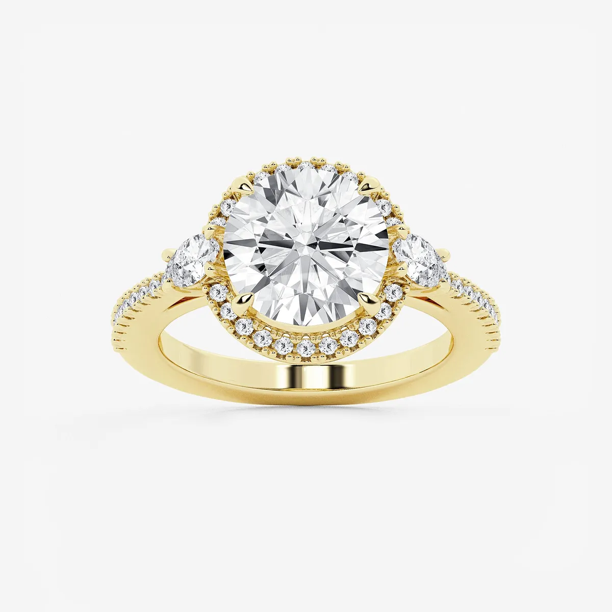 Sunlight Lab Grown Diamond Halo Engagement Ring, E