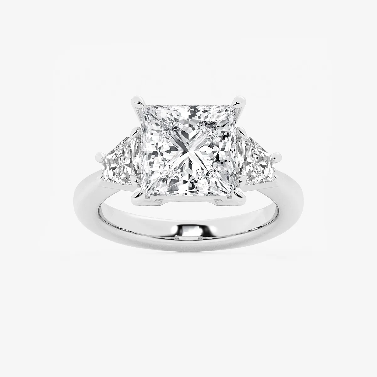 Theia 5 Lab Grown Diamond Side Stone Engagement Ring, E