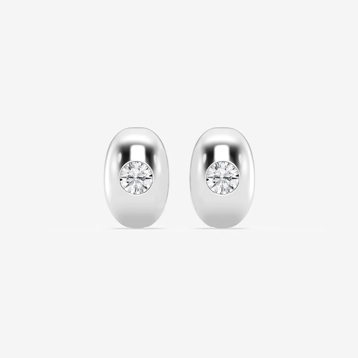 Lab Grown Diamond Single Stone Hoop Earrings, E