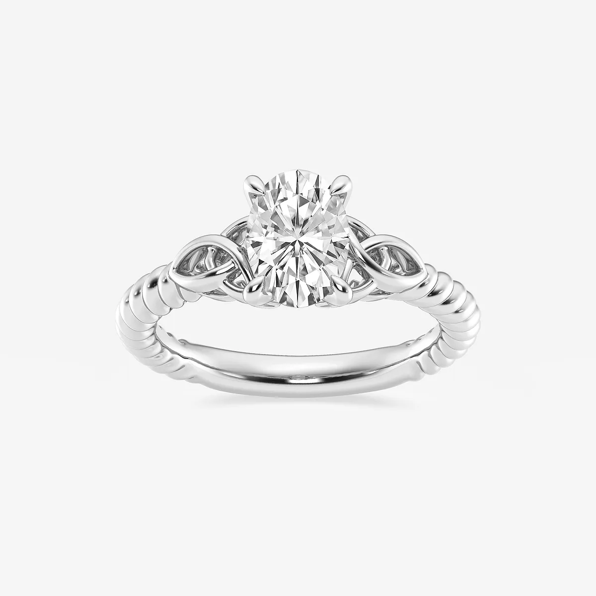 Gilda Lab Grown Diamond Celtic Twist Solitaire Engagement Ring, E
