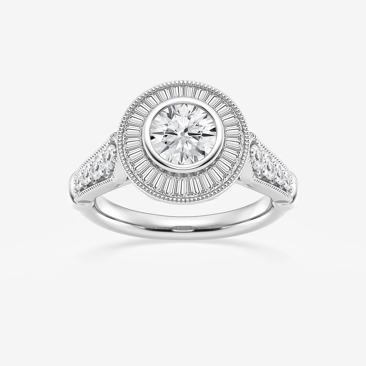 Juliana Dutch Lab Grown Diamond Vintage Hidden Halo Engagement Ring
