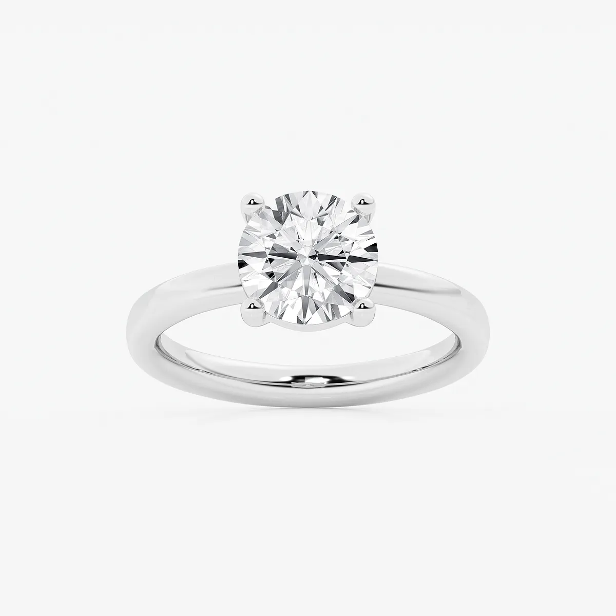 Gala Elongated Lab Grown Diamond Low Setting Solitaire Engagement Ring, E