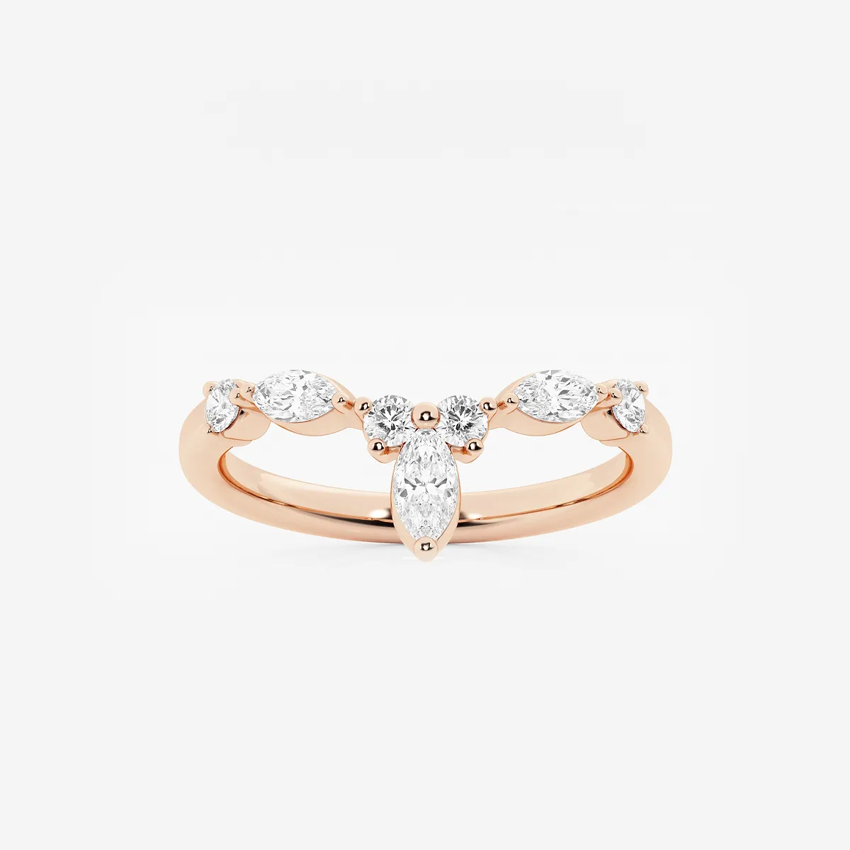 Jazzette and Lab Grown Diamond Chevron Stackable Ring