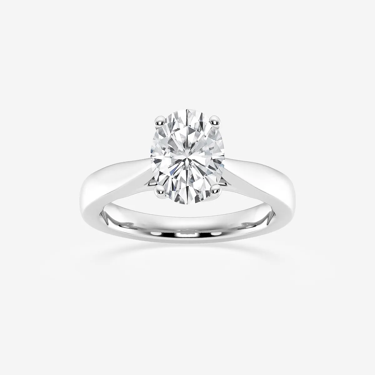 Zelda Lab Grown Diamond Floral Solitaire Engagement Ring, E, | Center