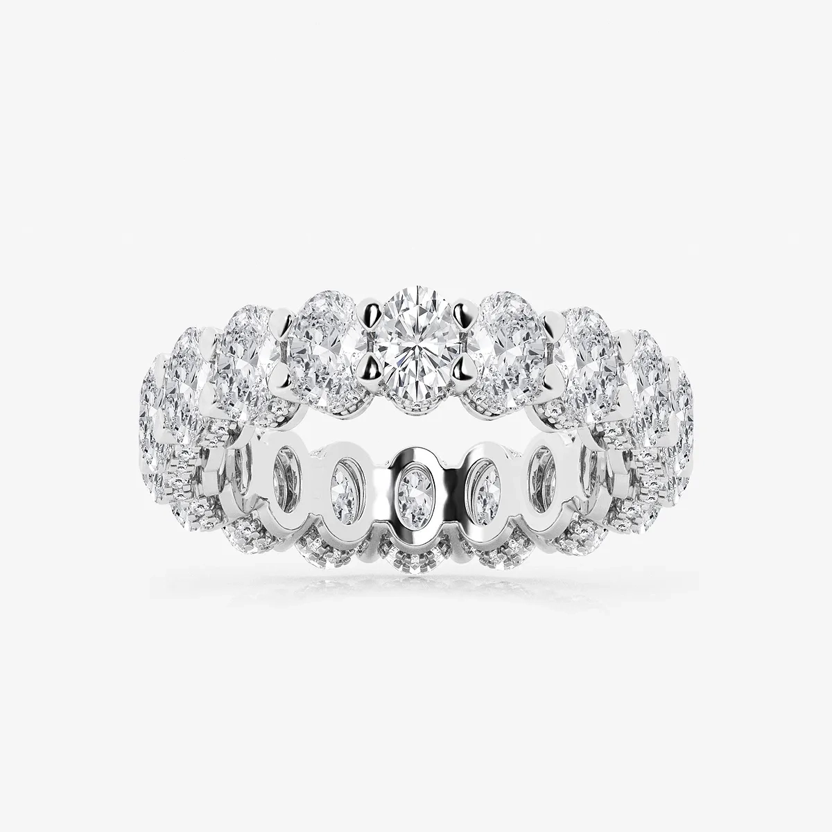 Emilia Lab Grown Diamond Eternity Band With Side Stone Accents - 3.7mm Width