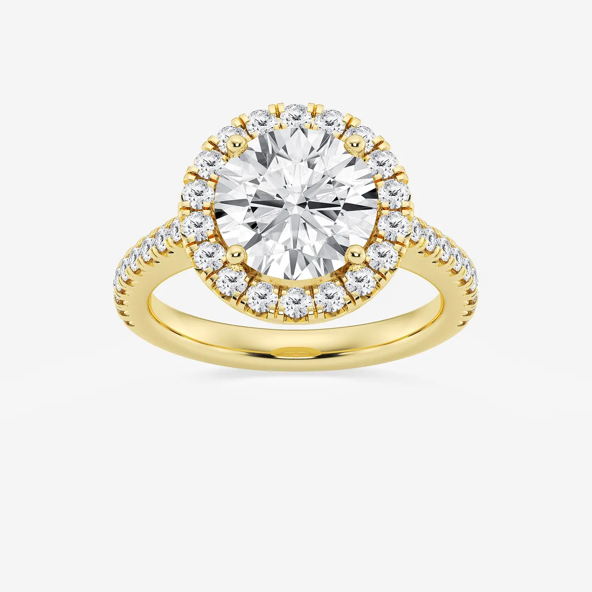 Paradise Lab Grown Diamond French Pave Halo Engagement Ring, E