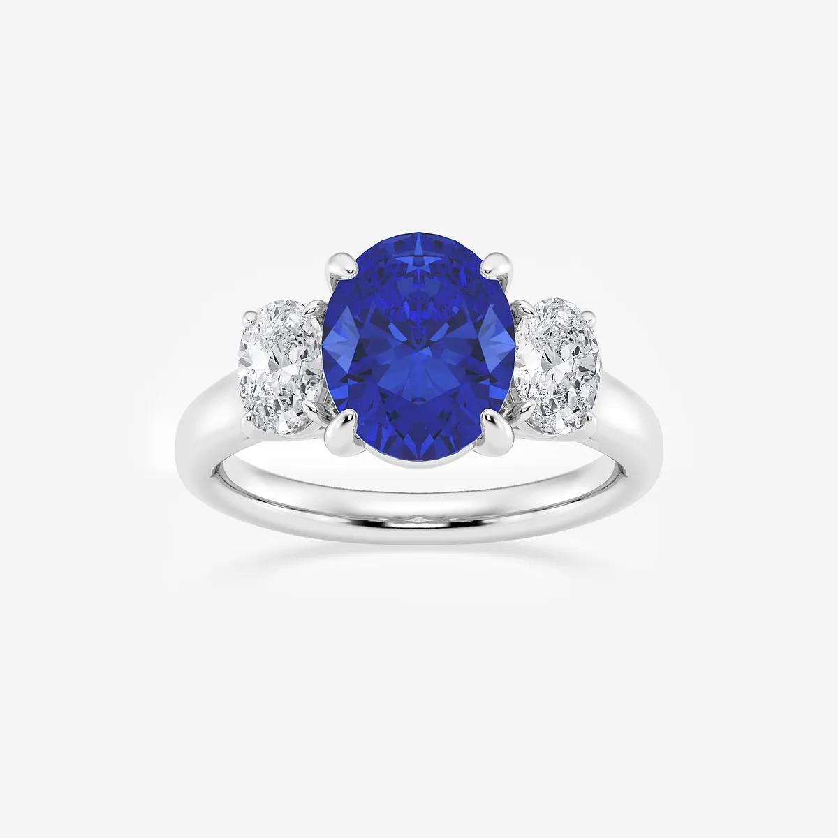 Gardenia 3 Cut Sapphire and Lab Grown Diamond Three-Stone Engagement Ring | 2 Center