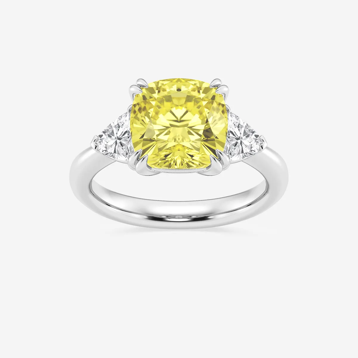Thalia 3 Fancy Yellow Lab Grown Diamond Three Stone Engagement Ring | Center
