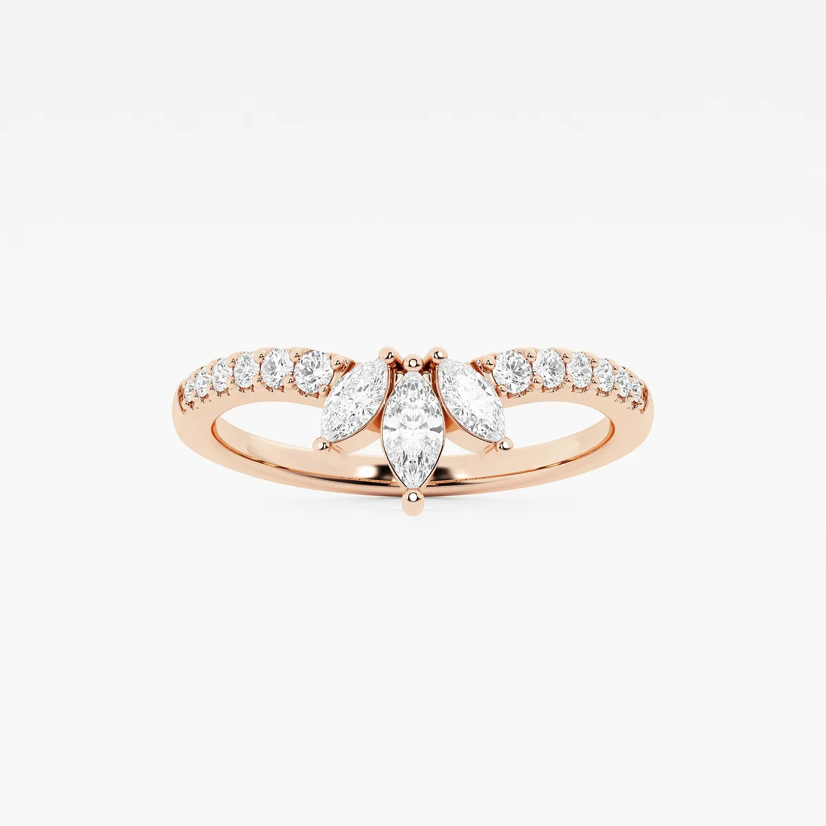 Surreal and Lab Grown Diamond Chevron Stackable Ring