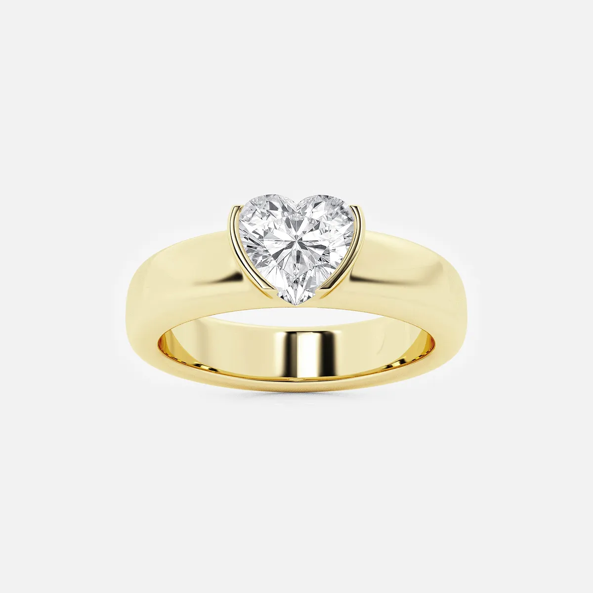 Minuet näas Lab Grown Diamond Half Bezel Stackable Ring, | Center