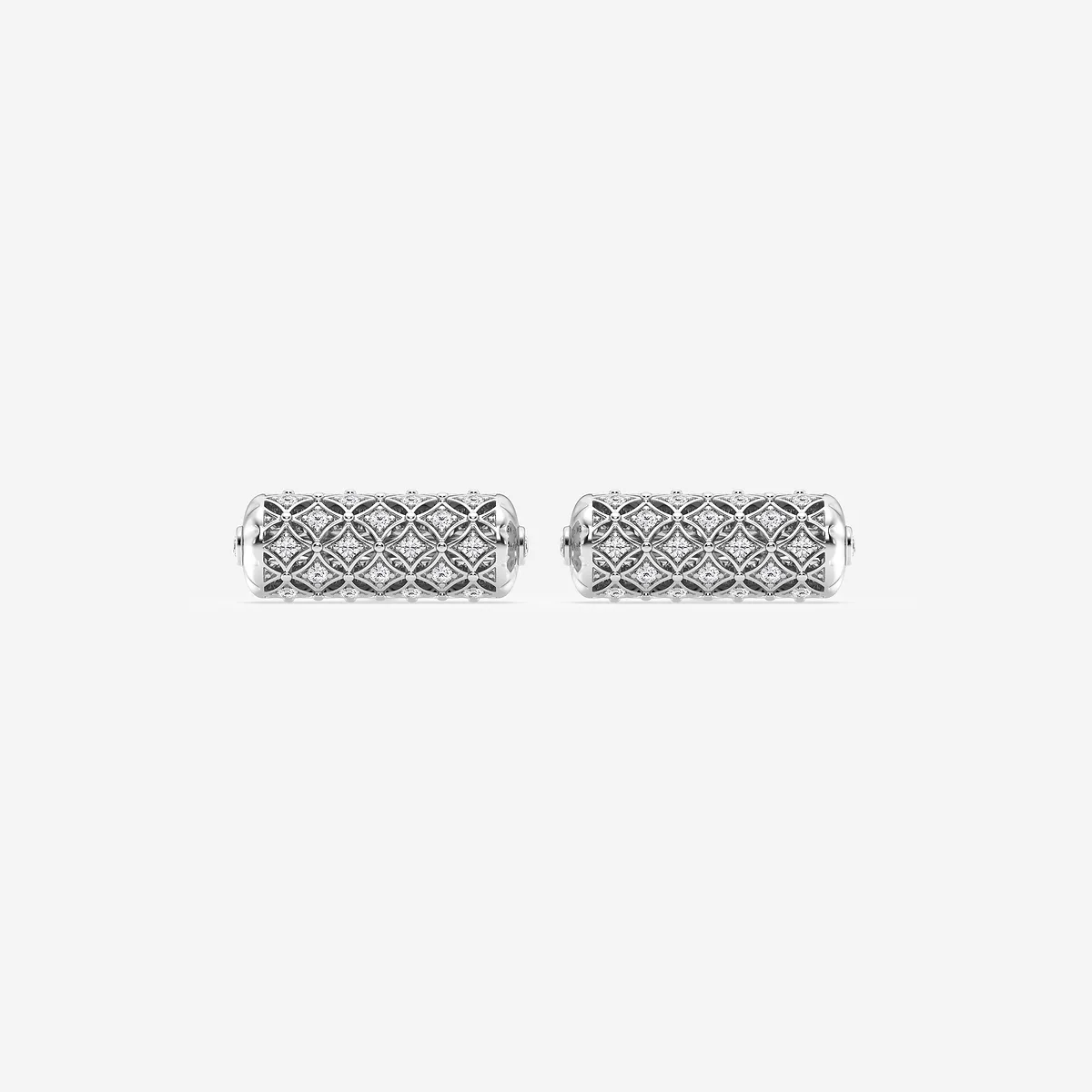 Lab Grown Diamond Filigree Cufflinks Sterling Silver