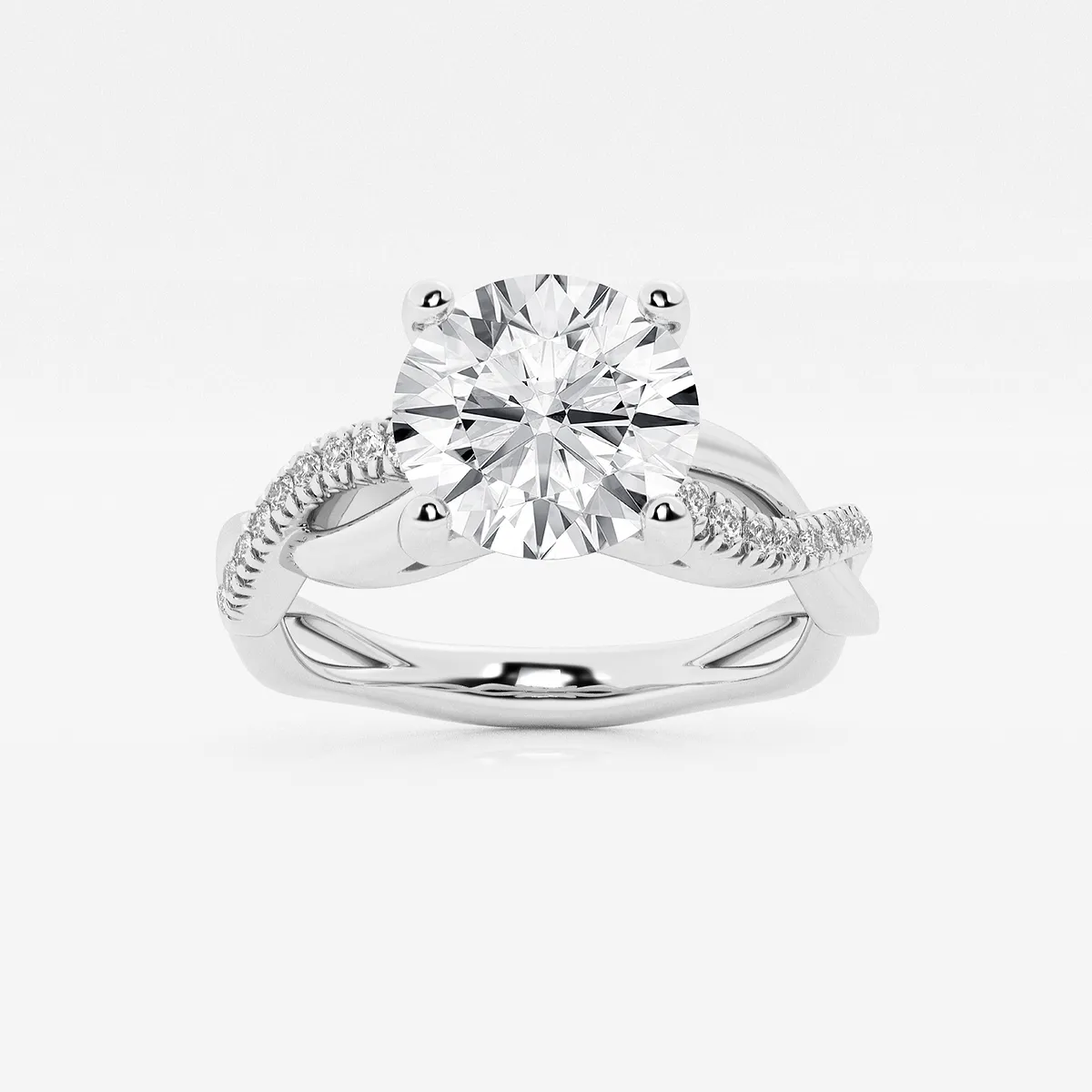 2 Lab Grown Diamond Intertwined Engagement Ring, E, | Center