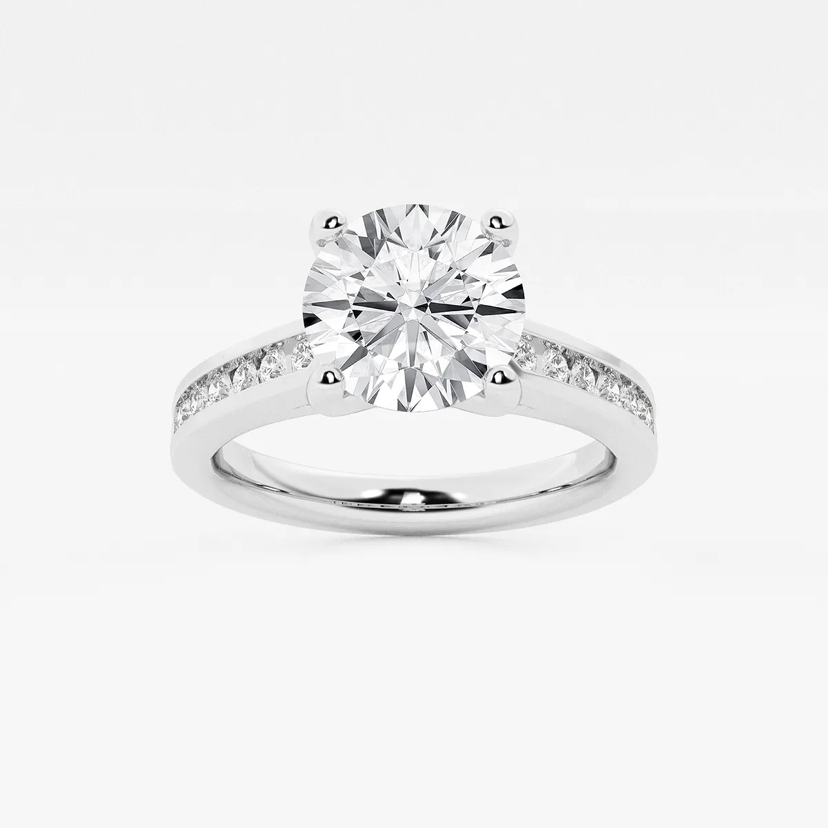 6 Lab Grown Diamond Engagement Ring with Channel Set Side Accents, E, | Center