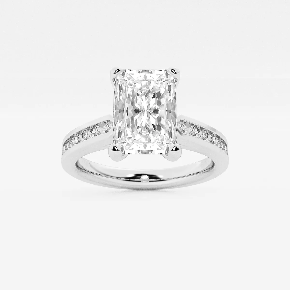 Aster 6 Lab Grown Diamond Engagement Ring with Channel Set Side Accents, E