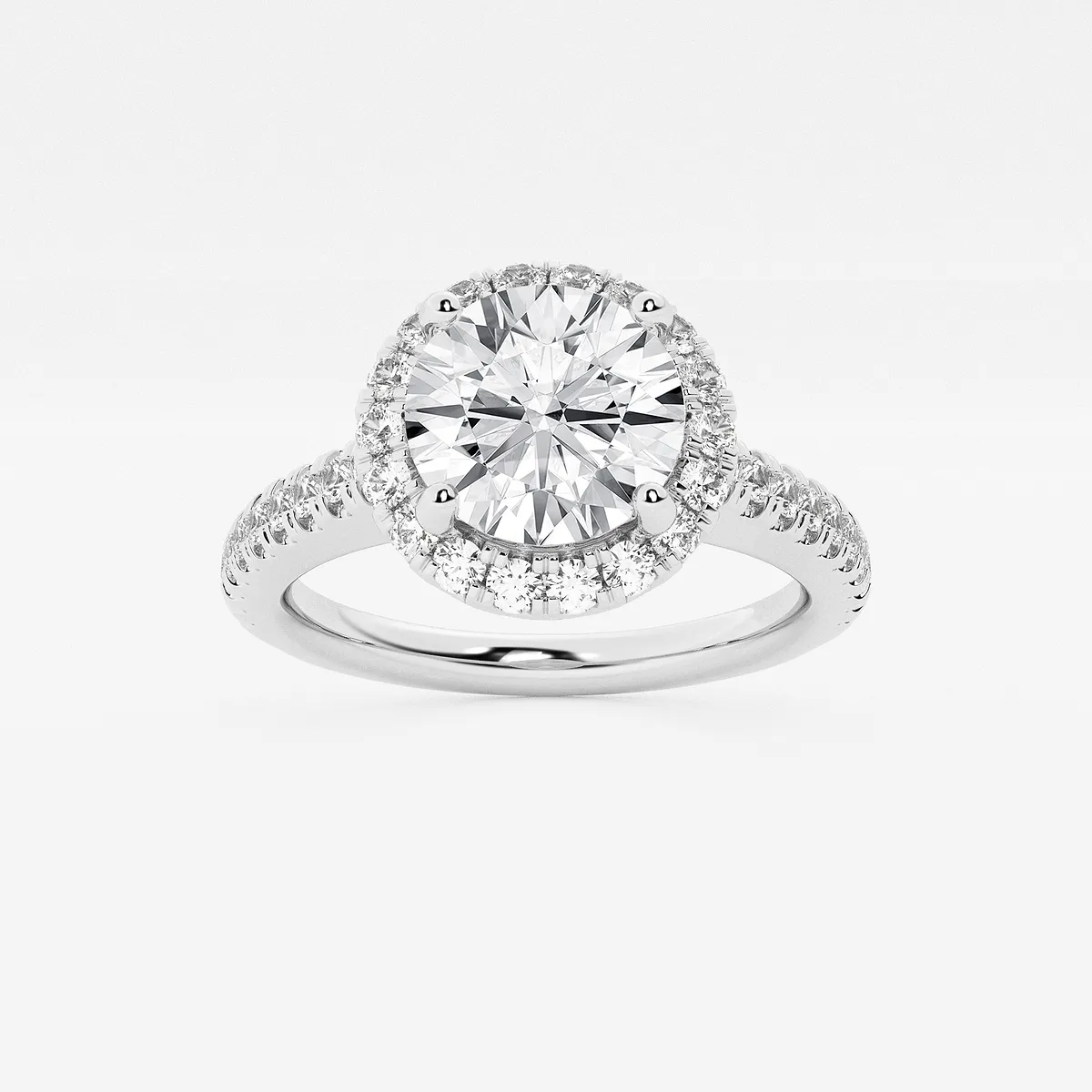 Moonlight 2 Lab Grown Diamond V-Prong Halo Engagement Ring, E